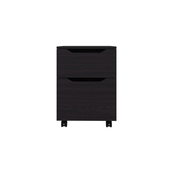 English Elm Ethan Modern Nightstand with Door & Open Shelf, Compact MDF Bedside Table in Kronos Wengue Finish B070P337099
