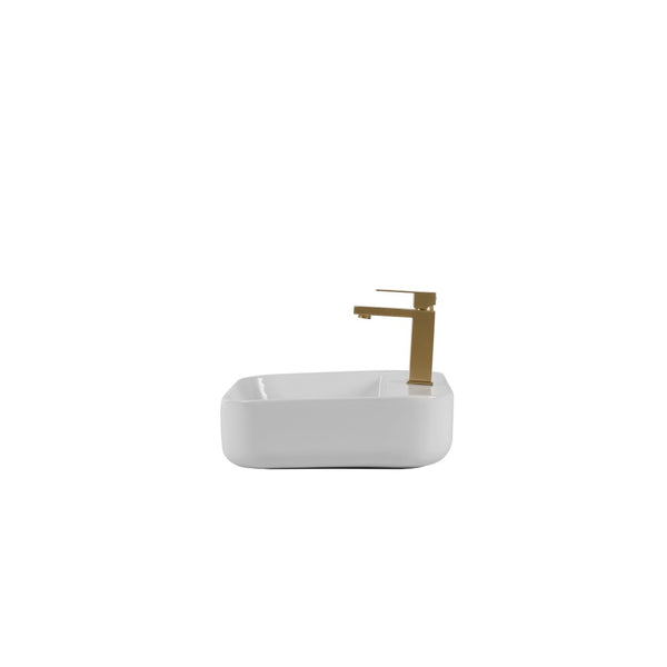 English Elm Bothwa Square Ceramic Vessel Sink Glossy White Cupc Certified Countertop Bath Basin B2724P262845