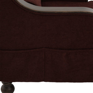 English Elm UNITED Oversized Chaise Lounge Sofa Bed with Solid Wood Arms, High-Resilience Foam, 800lb Capacity and Storage Pockets WINE RED W1568S00210