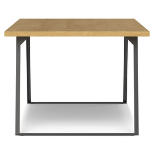English Elm Lowry Dining Table - Modern Industrial Design With Durable Oak-Veneer Top & Tapered Iron Legs B136P266899