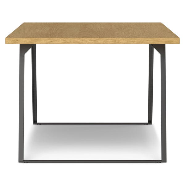 English Elm Lowry Dining Table - Modern Industrial Design With Durable Oak-Veneer Top & Tapered Iron Legs B136P266899