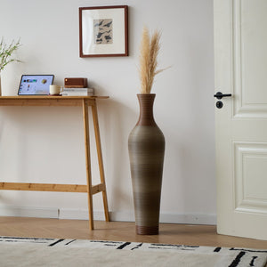 English Elm 39-Inch-Tall PVC Floor Vase Grey – 41" Elegant Modern Decorative Tall Freestanding Accent for Home W2796P193945