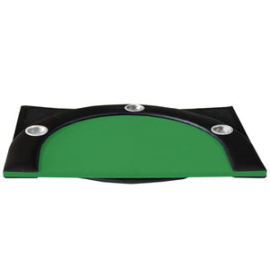 English Elm Folding Casino Poker Tabletop for Ten Players with Felt Surface and Cup Holders W2748P223057