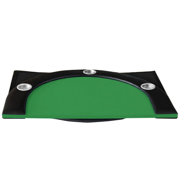 English Elm Folding Casino Poker Tabletop for Ten Players with Felt Surface and Cup Holders W2748P223057