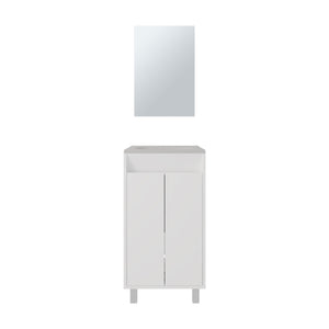 English Elm Brady Mirror Bathroom Cabinet with Bolonia Mirror, One Door, Drawer & Open Shelf, White - Compact Elegance B200P335374