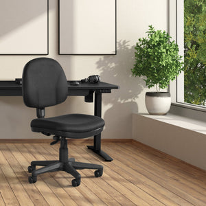 OSP Home Furnishings Sculptured Armless Task Chair Ergonomic Lumbar Support for Home or Office Workstation 8120-231