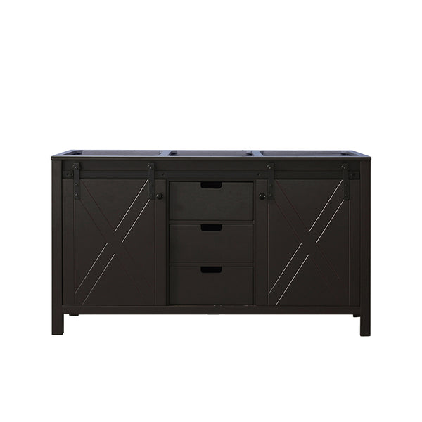 English Elm Brown Double Bath Vanity 60-in W x 22-in D with Soft Close Drawers, Solid Wood Frame, Ample Storage B2731P260045