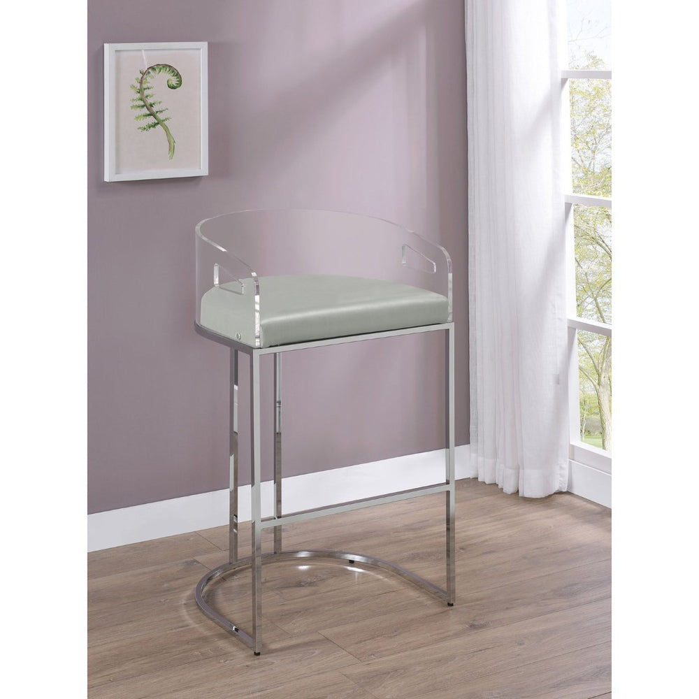 English Elm Mello Acrylic Back Leatherette Barstools with Chrome Legs for Kitchen Islands B062P451803