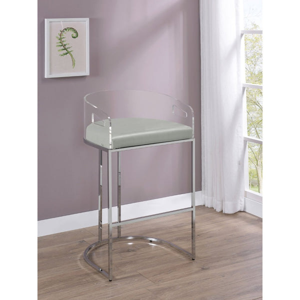 English Elm Mello Acrylic Back Leatherette Barstools with Chrome Legs for Kitchen Islands B062P451803