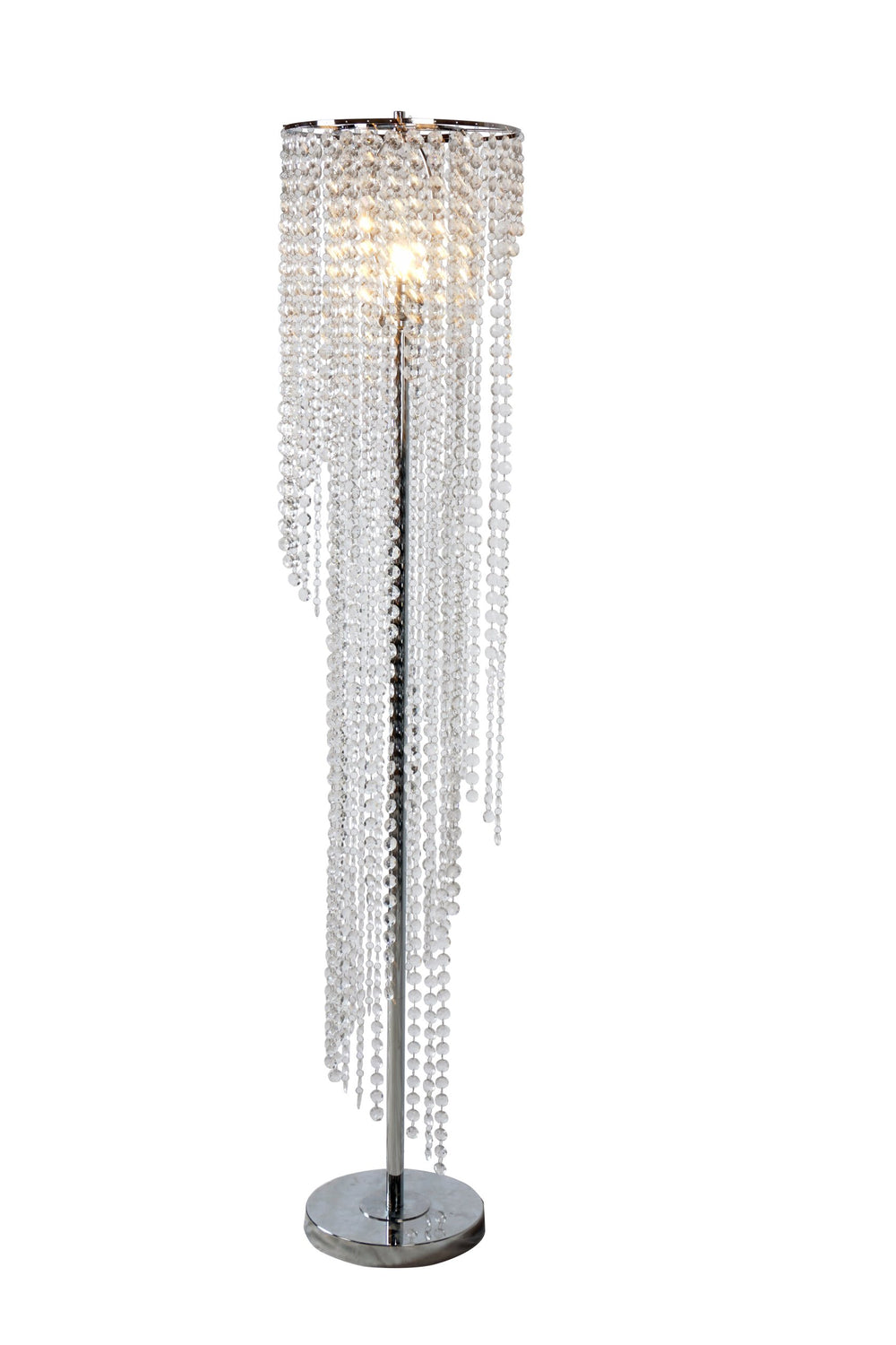 English Elm Elegant Crystal Arch Lamp with Marble Base and Crystal Lattice Shade for Luxe Ambient Lighting, UL Listed Chrome B080P305120