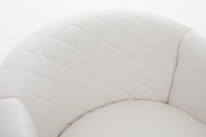 English Elm chair Quilted Diamond-Back Accent Chair with Nailhead Trim, Soft Tactile Upholstery & Solid Wood Legs White PU W3515P327000