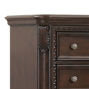 English Elm Mahogany Solid Wood 7-Drawer Dresser with Ash Veneer, Custom Hardware, Rich Finish for Bedroom Storage Mahogany 42.75 L x 23 W x 60 H B2699P230441
