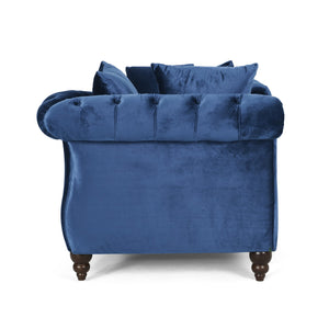 English Elm Christopher Knight Home® - Chaise Lounge Part - Elegant Navy Blue Velvet With Button-Tufted Design For Modern Comfort & Style 67581.00ANBLU