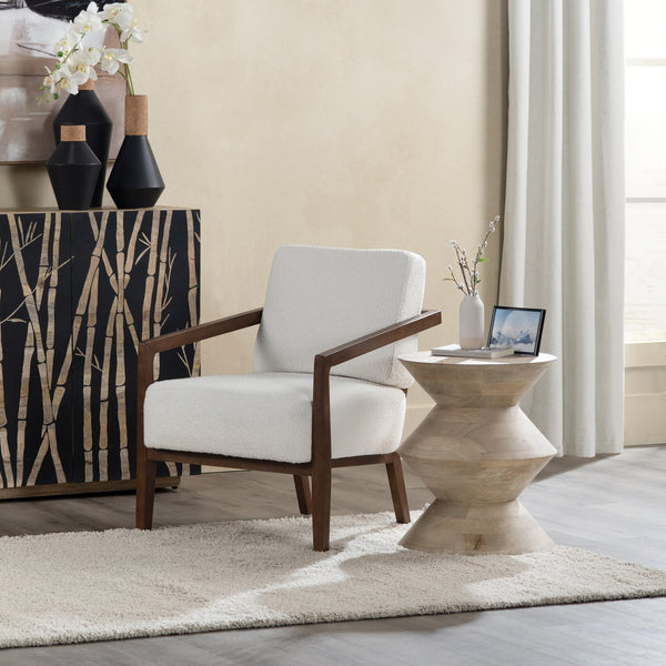 Crestview Collection Transitional Round Accent Table - Solid Mango Wood, Sculptural Design For Modern & Bohemian Spaces Tan Solid Wood Cvfnr4828