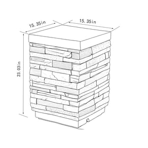 English Elm Propane Concrete Tank Cover Side Table Hideaway Holder for Outdoor Indoor Fire Pit Storage and Surface W853P232785
