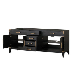 English Elm Black Oak Double Bath Vanity – 80” Wide, Elegant Storage Solution For Modern & Transitional Bathrooms B2731P260960