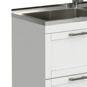 English Elm Hennessy Shaker Cabinet Utility Sink Stainless Steel Basin Laundry Room Setup B136P427219