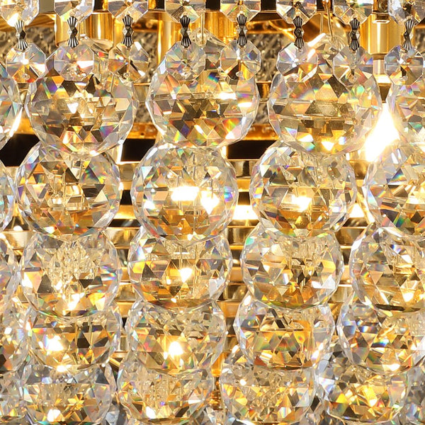 English Elm 28-Inch Gold Crystal Chandelier 15-Light French Empire Ceiling Light with 3000K LEDs, Dimmable Elegance W2869P411746