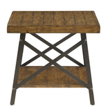 Wallace & Bay Douglas Brown End Table - Modern Rustic Design, Easy Assembly, Easy Care - 24x22x22