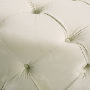 English Elm Ottoman Oversized Velvet Square Tufted Cocktail Piece for Glam Living Room Decor Beige 69074.00BGE