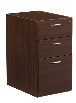OSP Home Furnishings Napa Under Desk File Pedestal with Locking Drawers for Organized Office Storage Espresso NAP-65-ESP