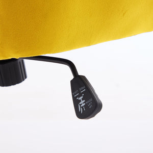 English Elm TY Velvet Office Chair Bright Yellow with Gold Base, 360° Swivel, Height Adjustable, Stable Luxury W2311P270688