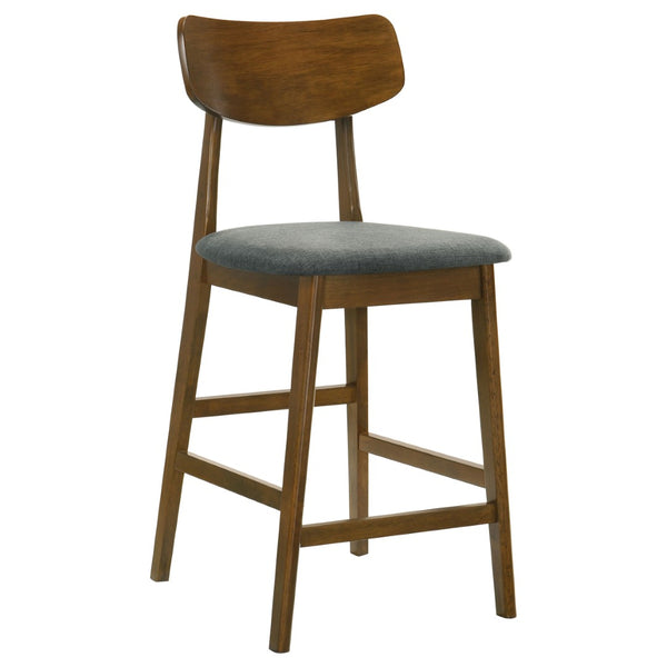 English Elm Aston Mid-century Counter Height Dining Set Walnut Finish Bentwood Chairs for Kitchen B062S01657