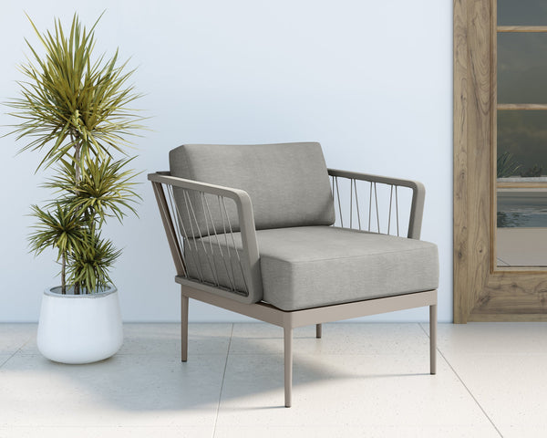 Sunpan Catania Armchair - Stylish Outdoor Seating with Eco-Friendly Materials and Weather-Resistant Design Grey / Palazzo Taupe