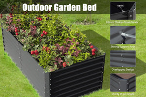 English Elm 6x3x1.5ft Galvanized Steel Raised Garden Bed Deep Root Planter for Yard Vegetables Dark Gray W1859P430206