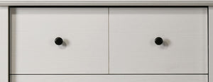 English Elm Elettra Four Drawer Chest in Warm Oak Finish with Bold Black Metal Hardware White B2749P413337