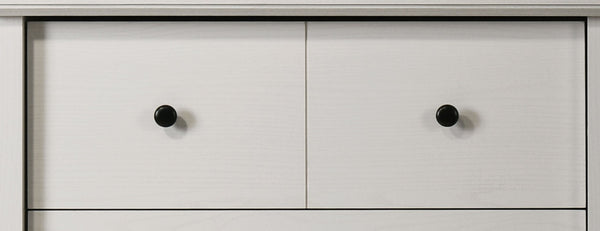 English Elm Elettra Four Drawer Chest in Warm Oak Finish with Bold Black Metal Hardware White B2749P413337