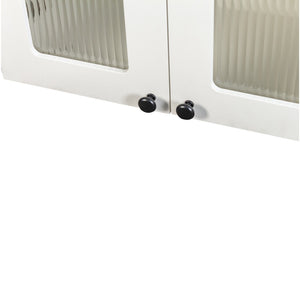 English Elm Wall Mounted Display Cabinet Arched Glass Door Floating Shelves for Kitchen or Bath W331P379951