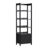 Holmes Modern Narrow Bookcase with Reeded Drawer Black WEHOL41OS2BL0 Walker Edison