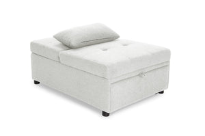 English Elm Convertible Sofa with Pull-Out Bed, Sleek Armless Sherpa Upholstery, Cozy Plush Pillow Included White 45 L x 33 W x 17 H B089P240523