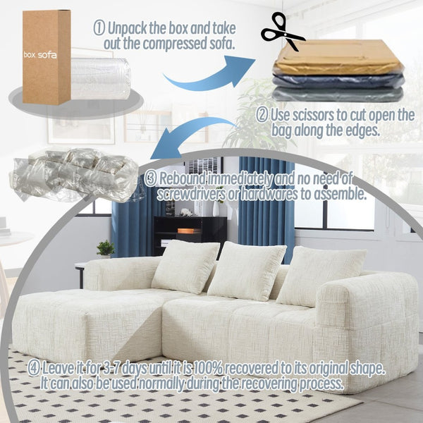 English Elm United We Win Modular L-Shaped Sectional Sofa - Soft Chenille, Tool-Free Setup, Modern Design & Storage W1568S00150-GIGA