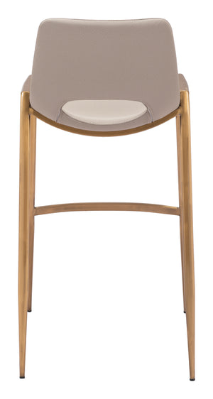 Desi Barstool - Set of 2 Beige & Gold 109735 Zuo Modern