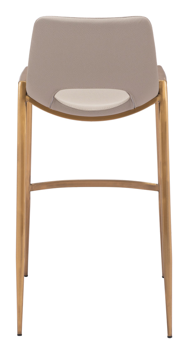 Desi Barstool - Set of 2 Beige & Gold 109735 Zuo Modern