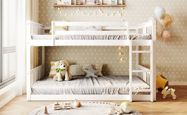English Elm Full Over Bunk Bed Pine Frame Gray Finish Kids Guest Room Sleep Solution LT100207AAK