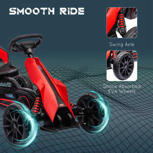 English Elm Aosom Kids Pedal Go Kart Outdoor Ride on Toy with Adjustable Seat and Handbrake W2225P249777
