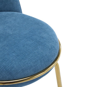 English Elm Christopher Knight Home® - Rio Claro Metal Upholstered Barstool Set of 2 – Sculptural Rounded Seat, Low Back, Stain-Resistant Fabric, Durable Frame, Space-Saving Design Blue,Gold N775P268026U