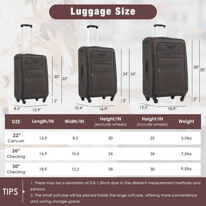 English Elm Softside Expandable Spinner Luggage Set with Tsa Lock Duffel Polyester Travel Brown N732P201004E