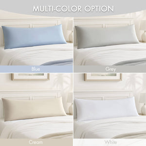 English Elm 1- Piece Full Body Cooling Pillow with Nylon Spandex Cover for Side Sleepers White B035P482973