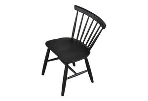 English Elm Mid-Century Upholstered Side Chair Pair with Rubberwood Frame, Curved Backrest and Cozy Seat Cushioning Black 23 L x 23 W x 28 H B2741P406731