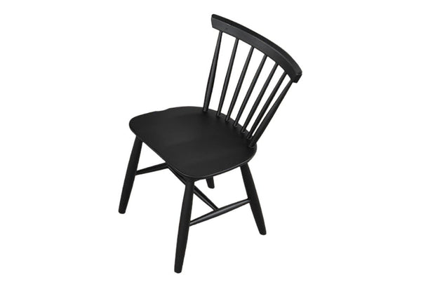 English Elm Mid-Century Upholstered Side Chair Pair with Rubberwood Frame, Curved Backrest and Cozy Seat Cushioning Black 23 L x 23 W x 28 H B2741P406731