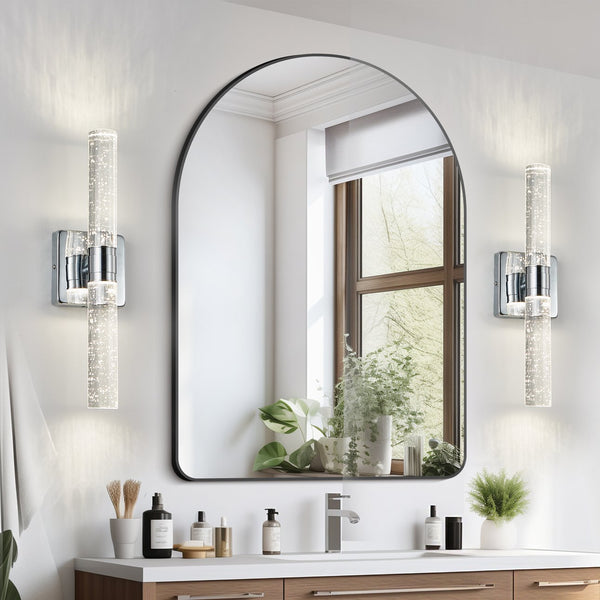 English Elm 17"(H) Contemporary Bubble Crystal Wall Light 2-Light Sconce with LED 4000K 1000lm Iron Fixture Chrome W2312P374975