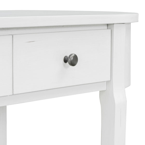 English Elm Trexm Vintage French Country Console Table Pine Frame Glazed Finish Two Drawers N715P230796K