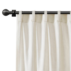 English Elm 2-piece Pinch Pleat Poly Linen Curtain Panels Tailored Formal Drape for Any Room Ivory B035P482983