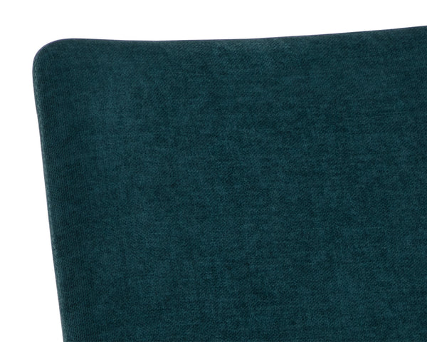 Sunpan Iluka Dining Chair Set of 2 - Elegant Curved Design with Chic Gold Stainless Steel Accents Danny Teal