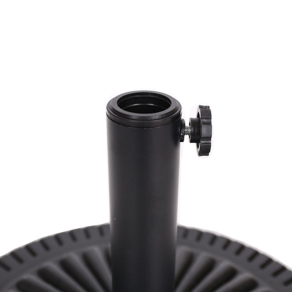 English Elm Christopher Knight Home® - BLACK Rock Resin Umbrella Base with Steel Holder, Solid Black Durable Outdoor Stand for 80" Canopy N775P256430B