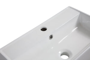 English Elm 21.6" Glossy White Ceramic Vessel Sink Rounded Rectangle Above Counter Bathroom Basin W1920P367350